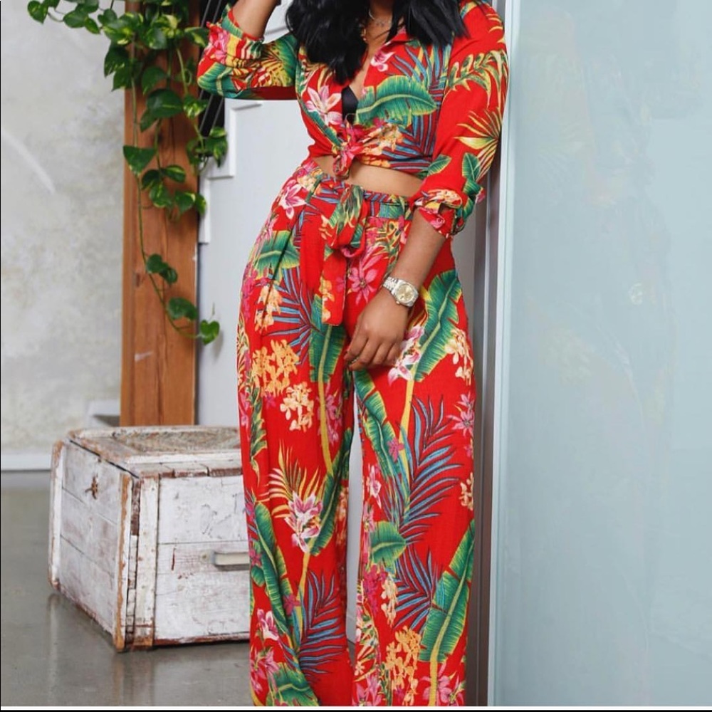 Take Me Away Floral Pants Set